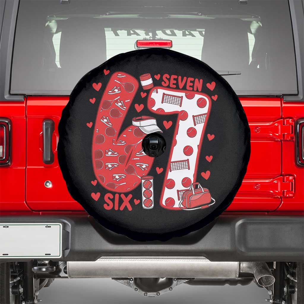 Six Seven Tennis Meme Spare Tire Cover Funny Gen Alpha Valentine - Wonder Print Shop