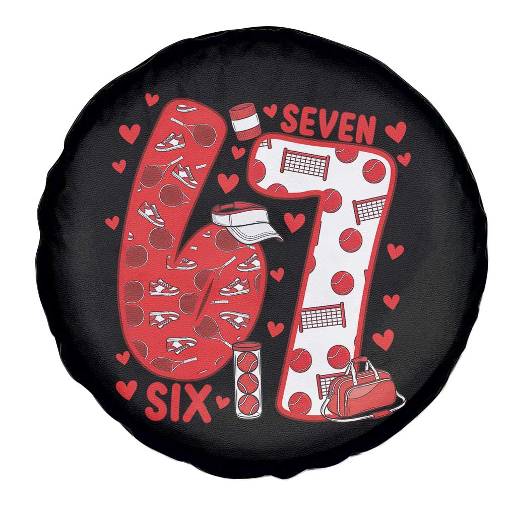Six Seven Tennis Meme Spare Tire Cover Funny Gen Alpha Valentine - Wonder Print Shop