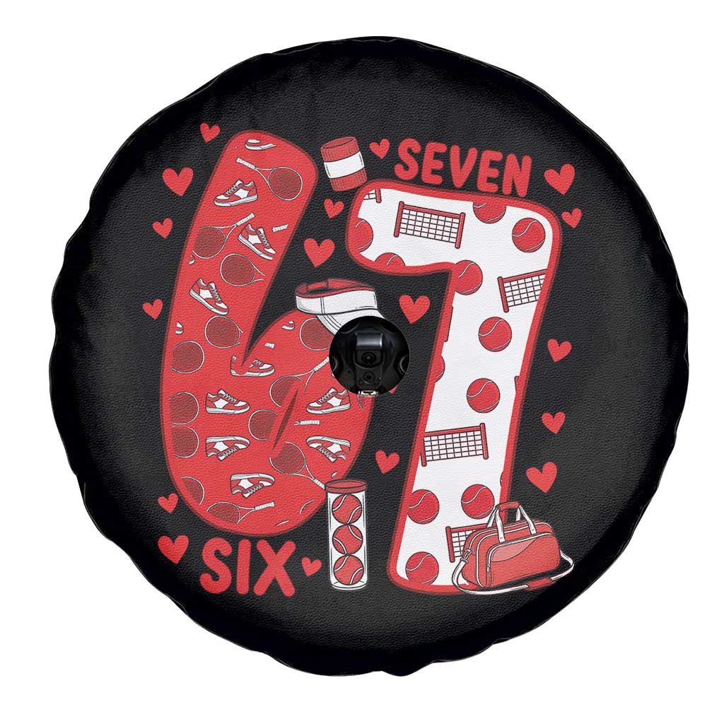 Six Seven Tennis Meme Spare Tire Cover Funny Gen Alpha Valentine - Wonder Print Shop