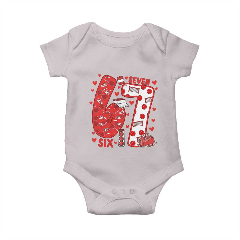 Six Seven Tennis Meme Baby Onesie Funny Gen Alpha Valentine - Wonder Print Shop