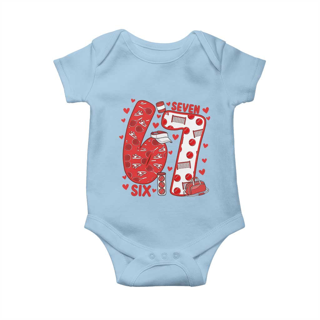 Six Seven Tennis Meme Baby Onesie Funny Gen Alpha Valentine - Wonder Print Shop