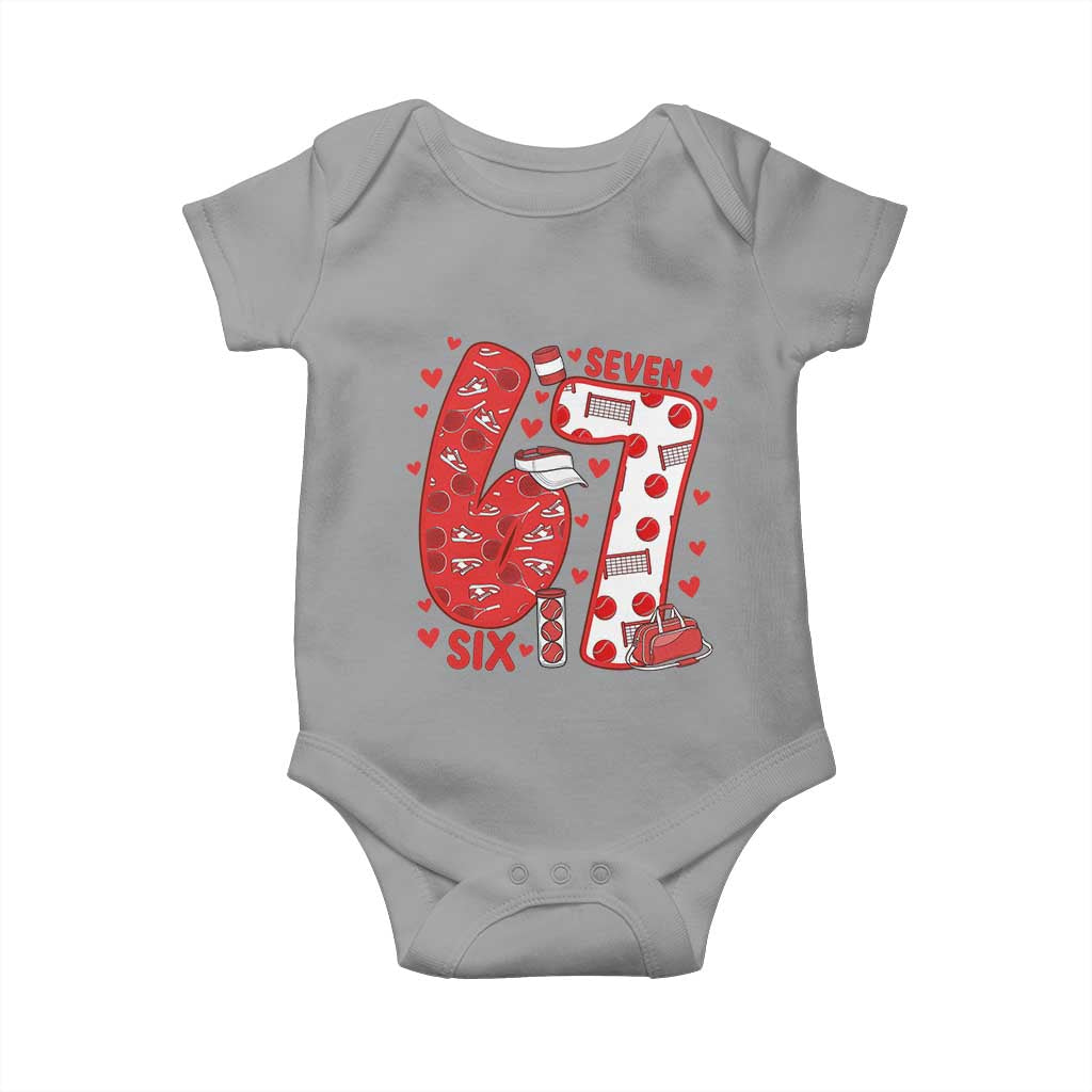 Six Seven Tennis Meme Baby Onesie Funny Gen Alpha Valentine - Wonder Print Shop