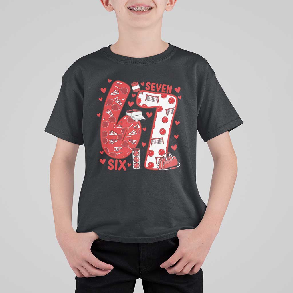 Six Seven Tennis Meme T Shirt For Kid Funny Gen Alpha Valentine - Wonder Print Shop