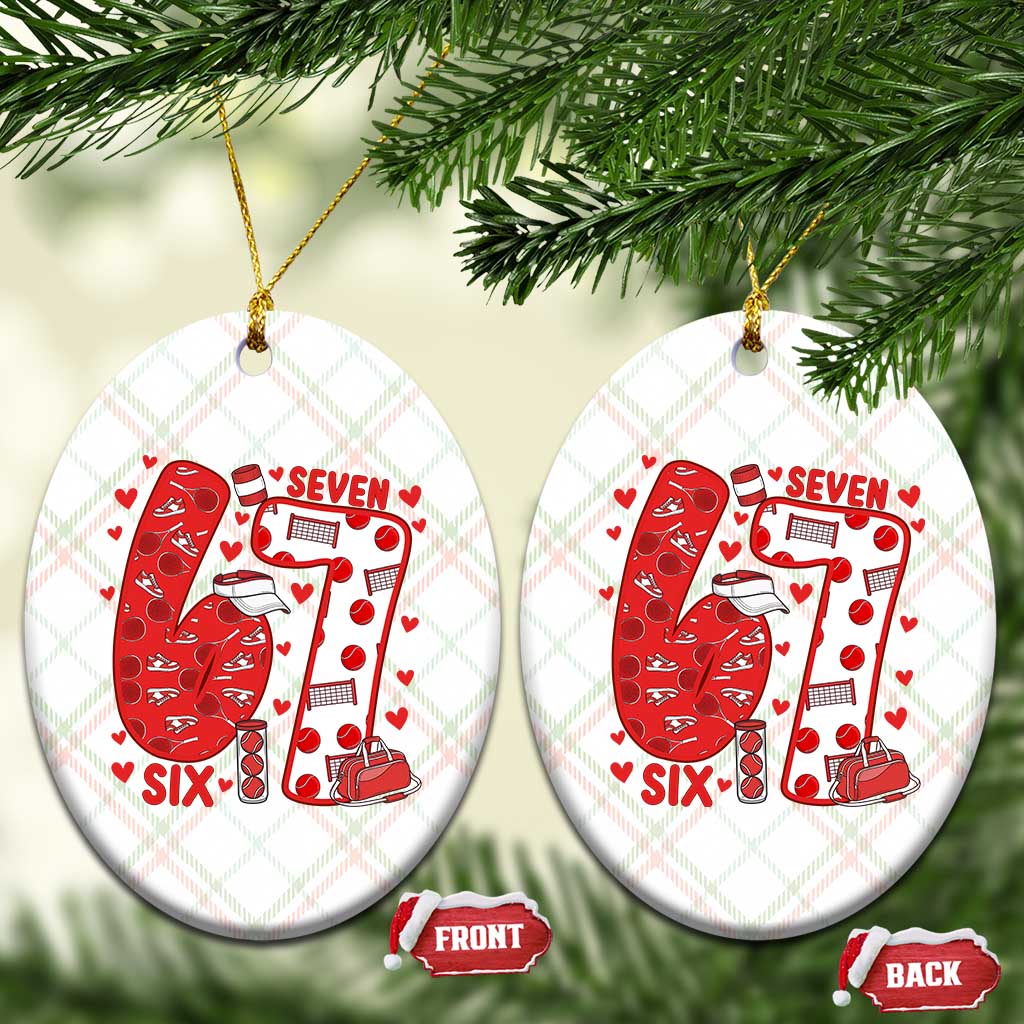 Six Seven Tennis Meme Ceramic Ornament Funny Gen Alpha Valentine - Wonder Print Shop
