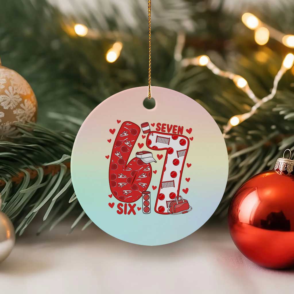 Six Seven Tennis Meme Ceramic Ornament Funny Gen Alpha Valentine - Wonder Print Shop