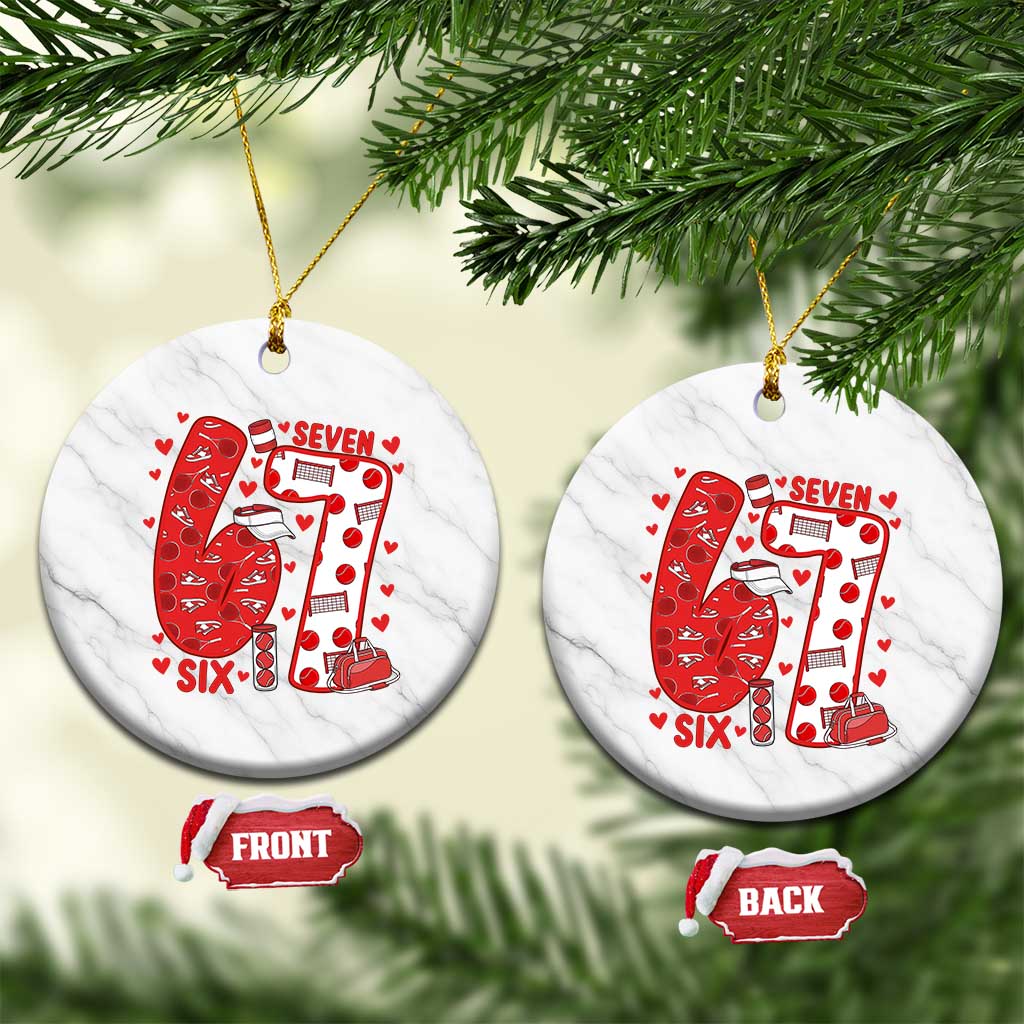 Six Seven Tennis Meme Ceramic Ornament Funny Gen Alpha Valentine - Wonder Print Shop