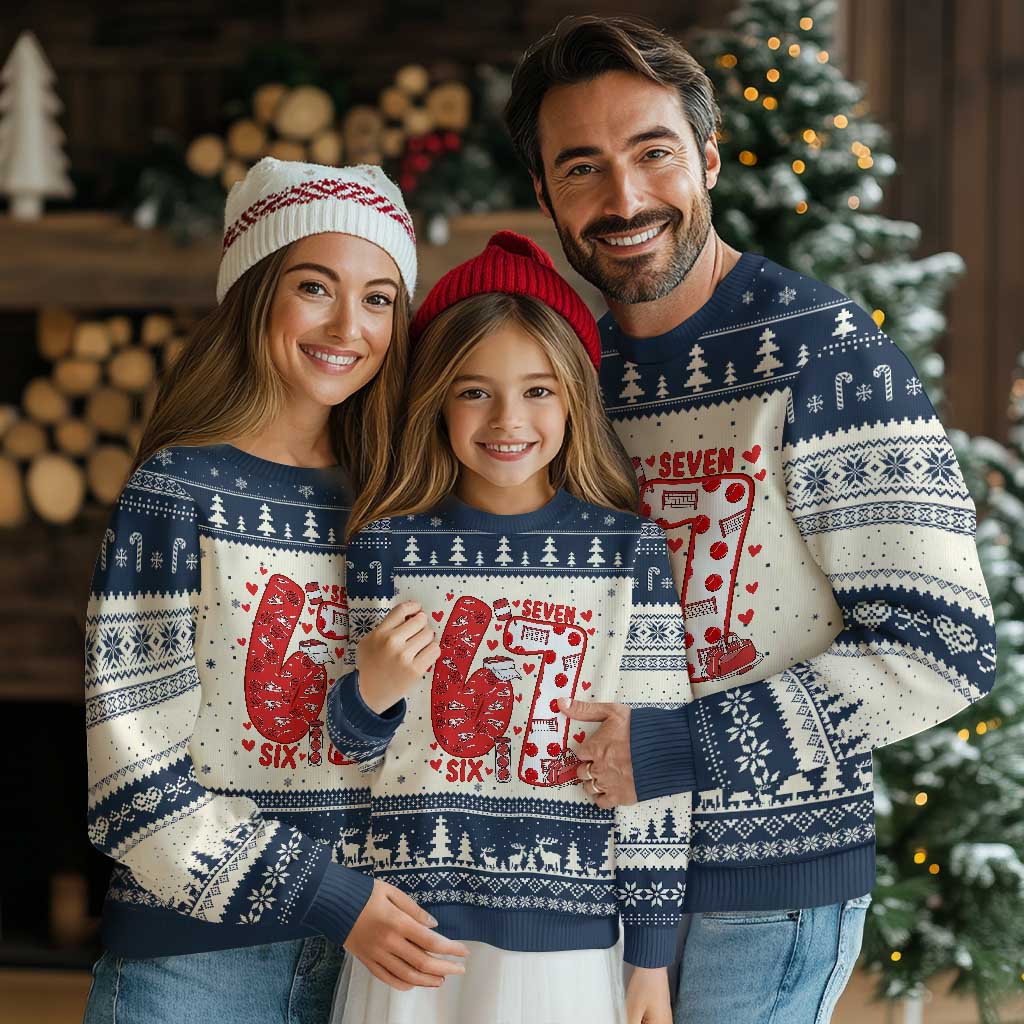 Six Seven Tennis Meme Ugly Christmas Sweater Funny Gen Alpha Valentine - Wonder Print Shop