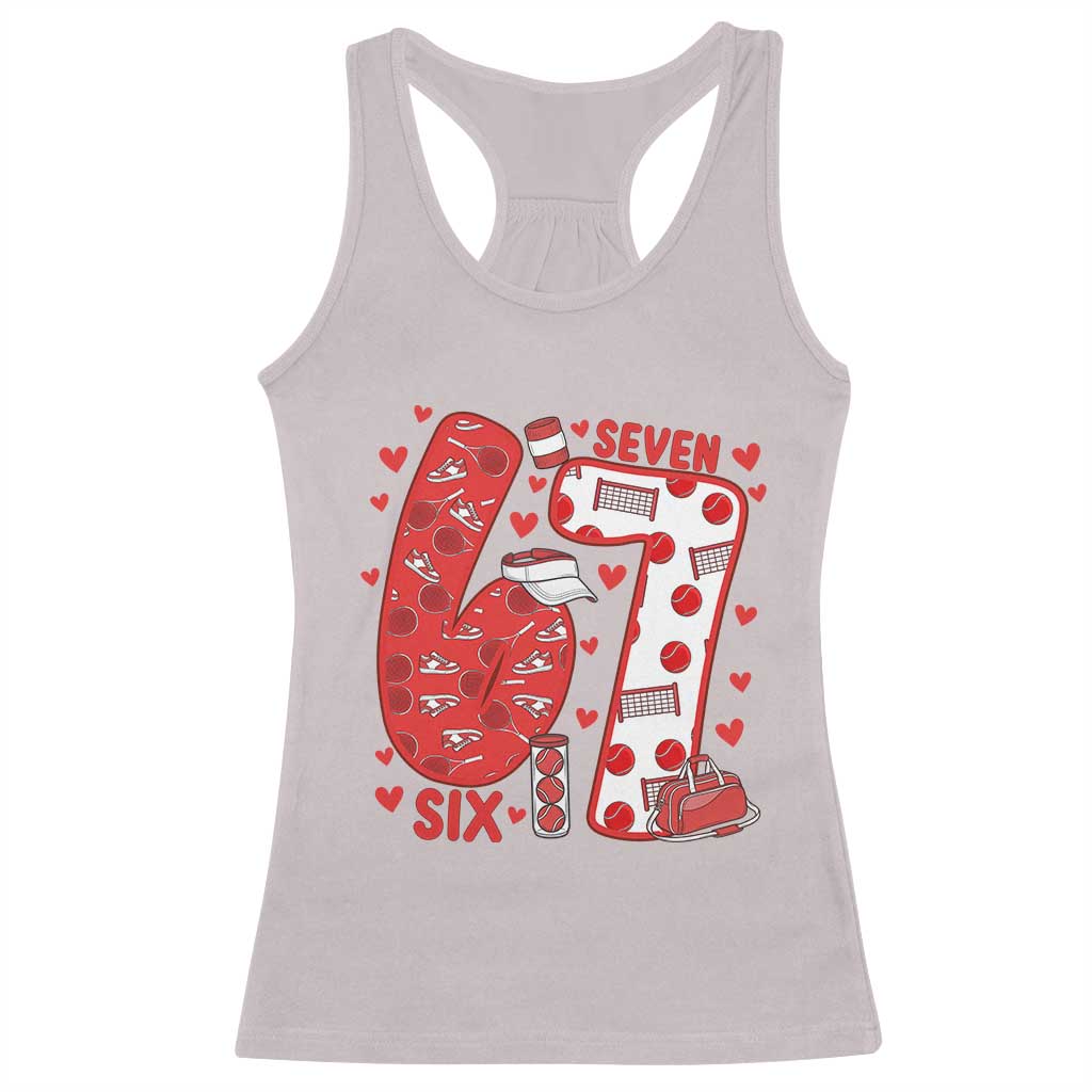 Six Seven Tennis Meme Racerback Tank Top Funny Gen Alpha Valentine - Wonder Print Shop