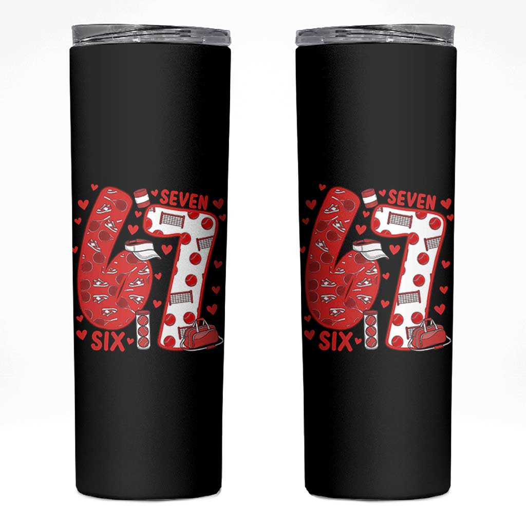 Six Seven Tennis Meme Skinny Tumbler Funny Gen Alpha Valentine - Wonder Print Shop