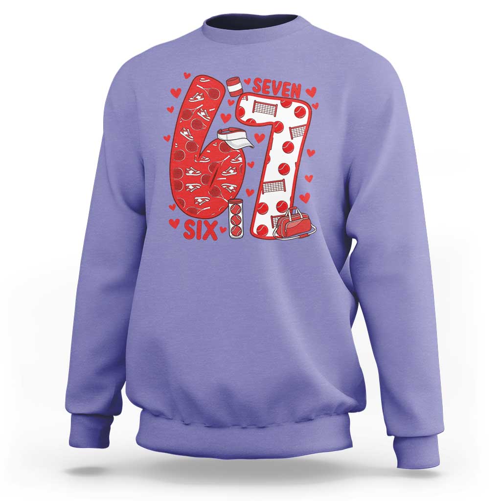 Six Seven Tennis Meme Sweatshirt Funny Gen Alpha Valentine - Wonder Print Shop