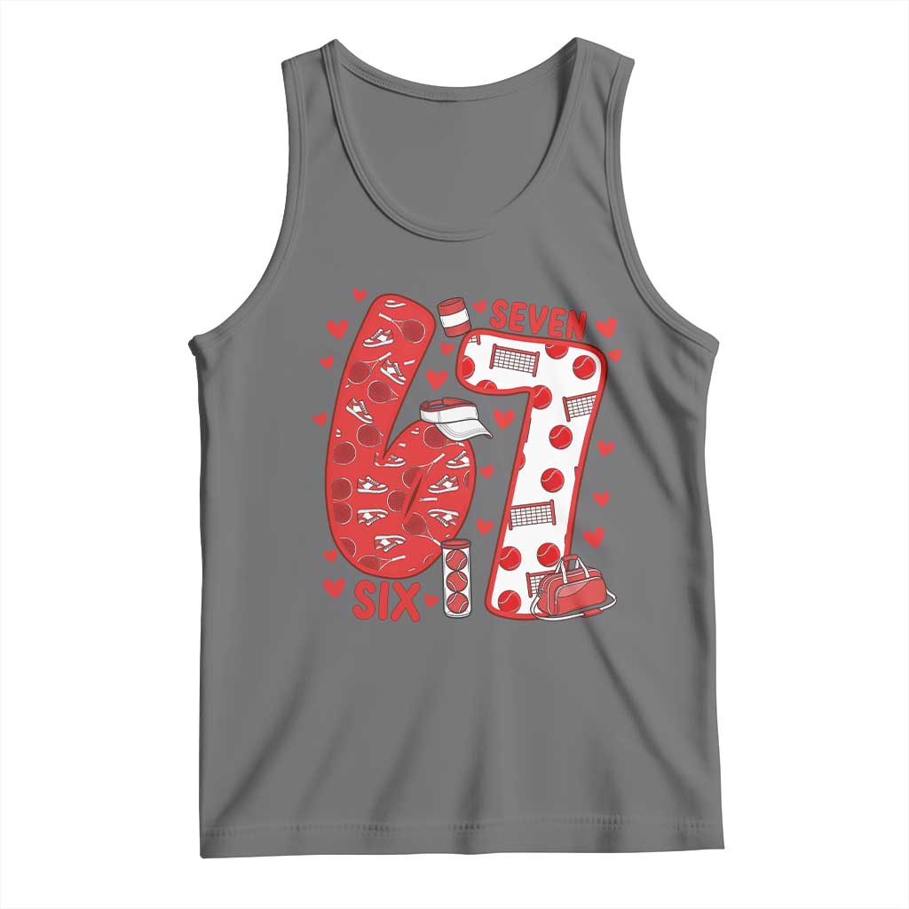 Six Seven Tennis Meme Tank Top Funny Gen Alpha Valentine - Wonder Print Shop
