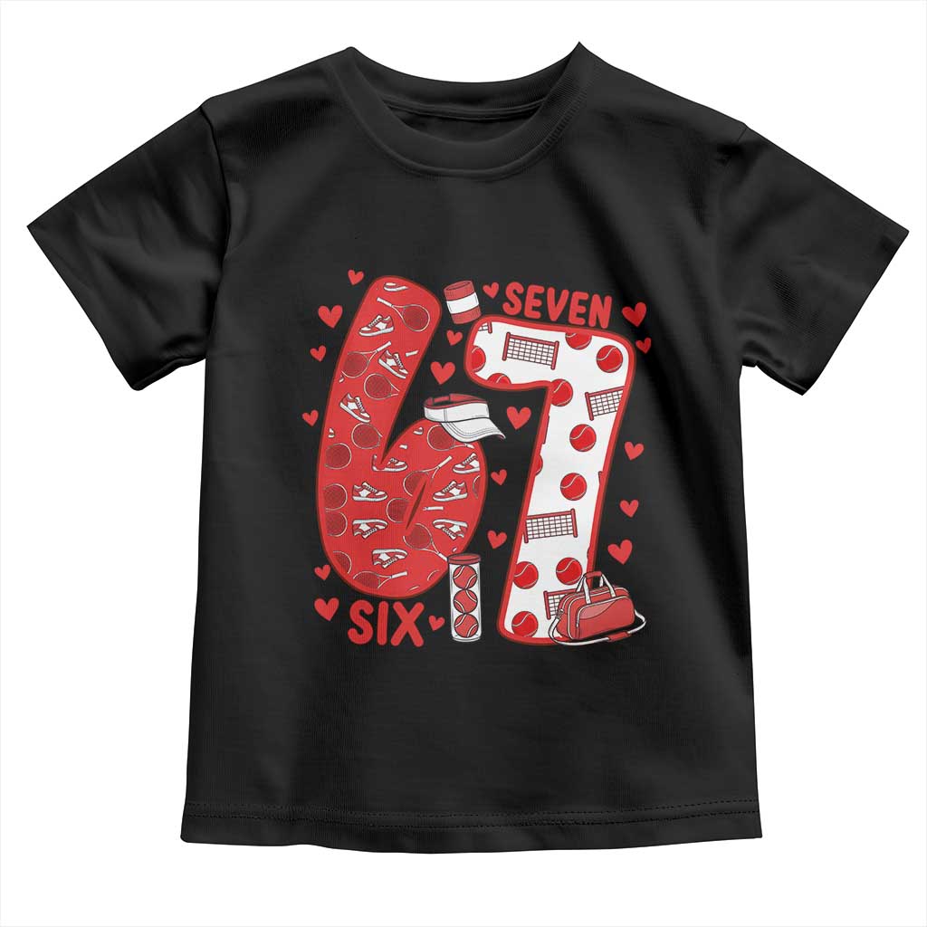 Six Seven Tennis Meme Toddler T Shirt Funny Gen Alpha Valentine - Wonder Print Shop