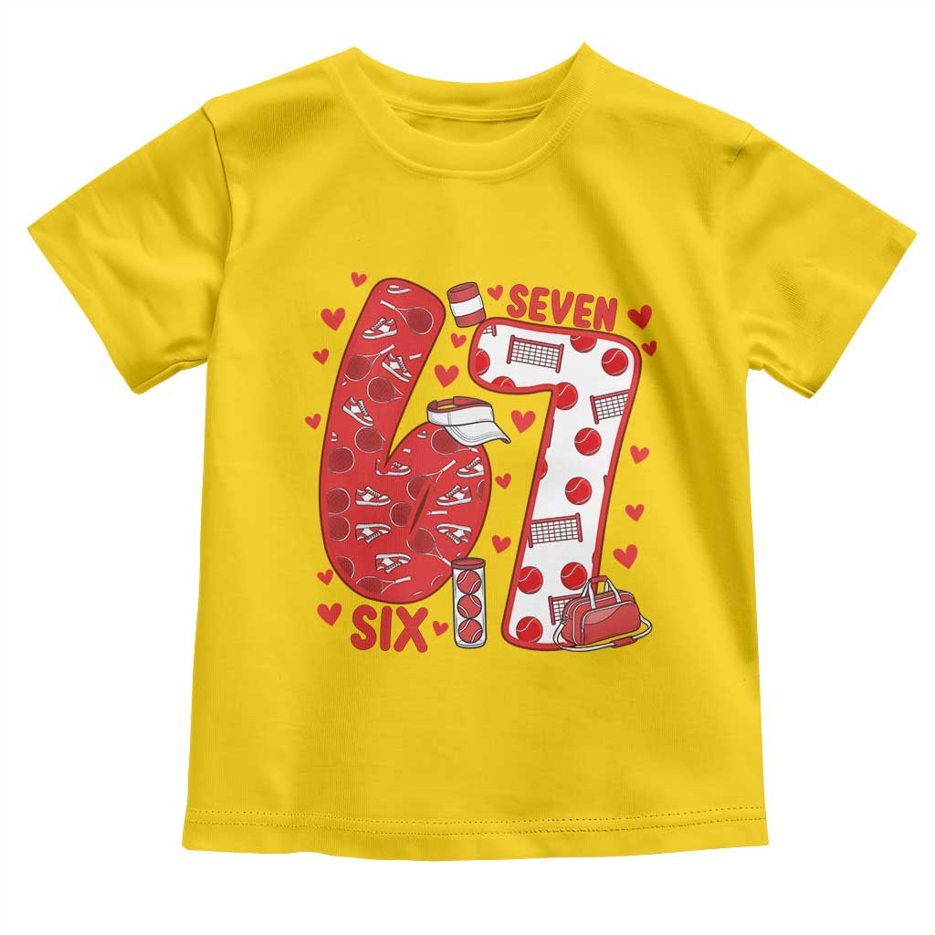 Six Seven Tennis Meme Toddler T Shirt Funny Gen Alpha Valentine - Wonder Print Shop