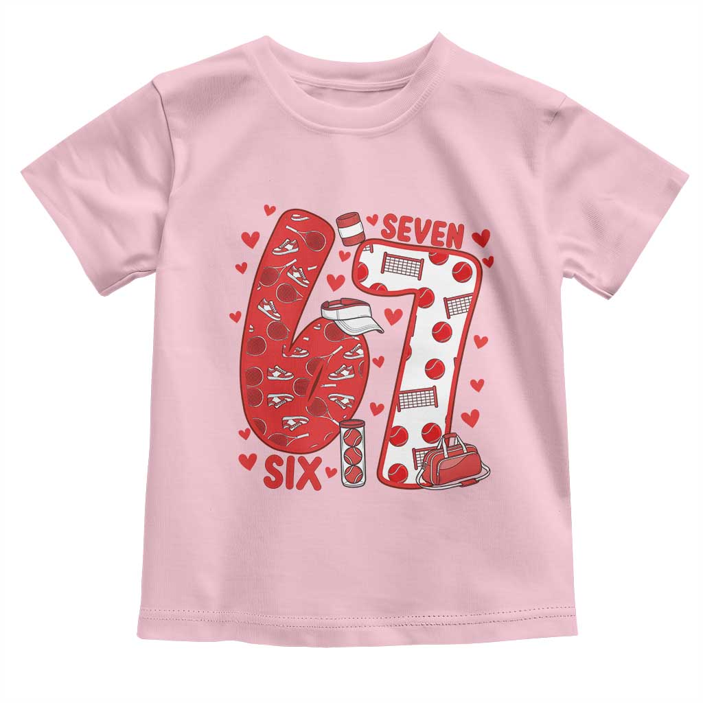 Six Seven Tennis Meme Toddler T Shirt Funny Gen Alpha Valentine - Wonder Print Shop