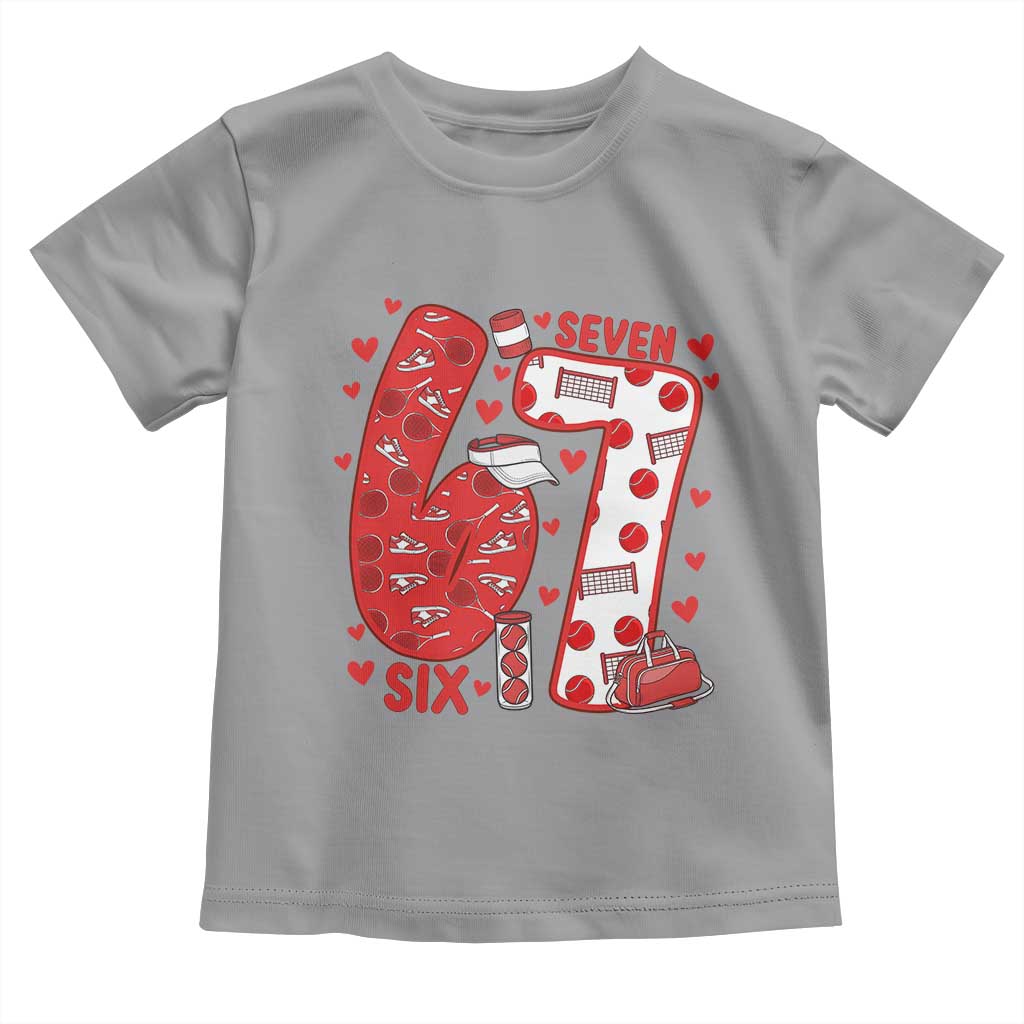 Six Seven Tennis Meme Toddler T Shirt Funny Gen Alpha Valentine - Wonder Print Shop