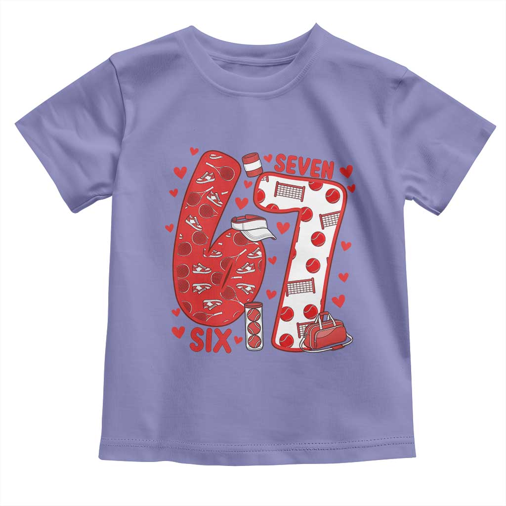 Six Seven Tennis Meme Toddler T Shirt Funny Gen Alpha Valentine - Wonder Print Shop