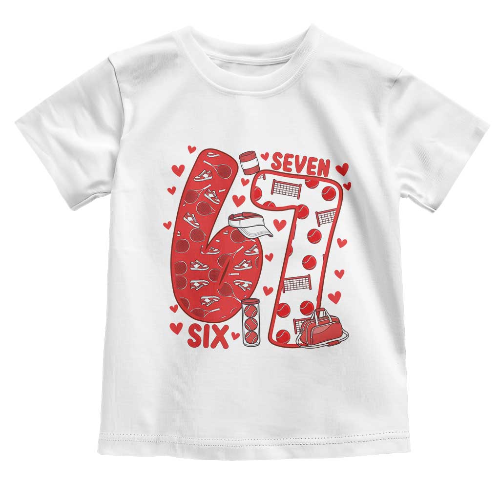 Six Seven Tennis Meme Toddler T Shirt Funny Gen Alpha Valentine - Wonder Print Shop