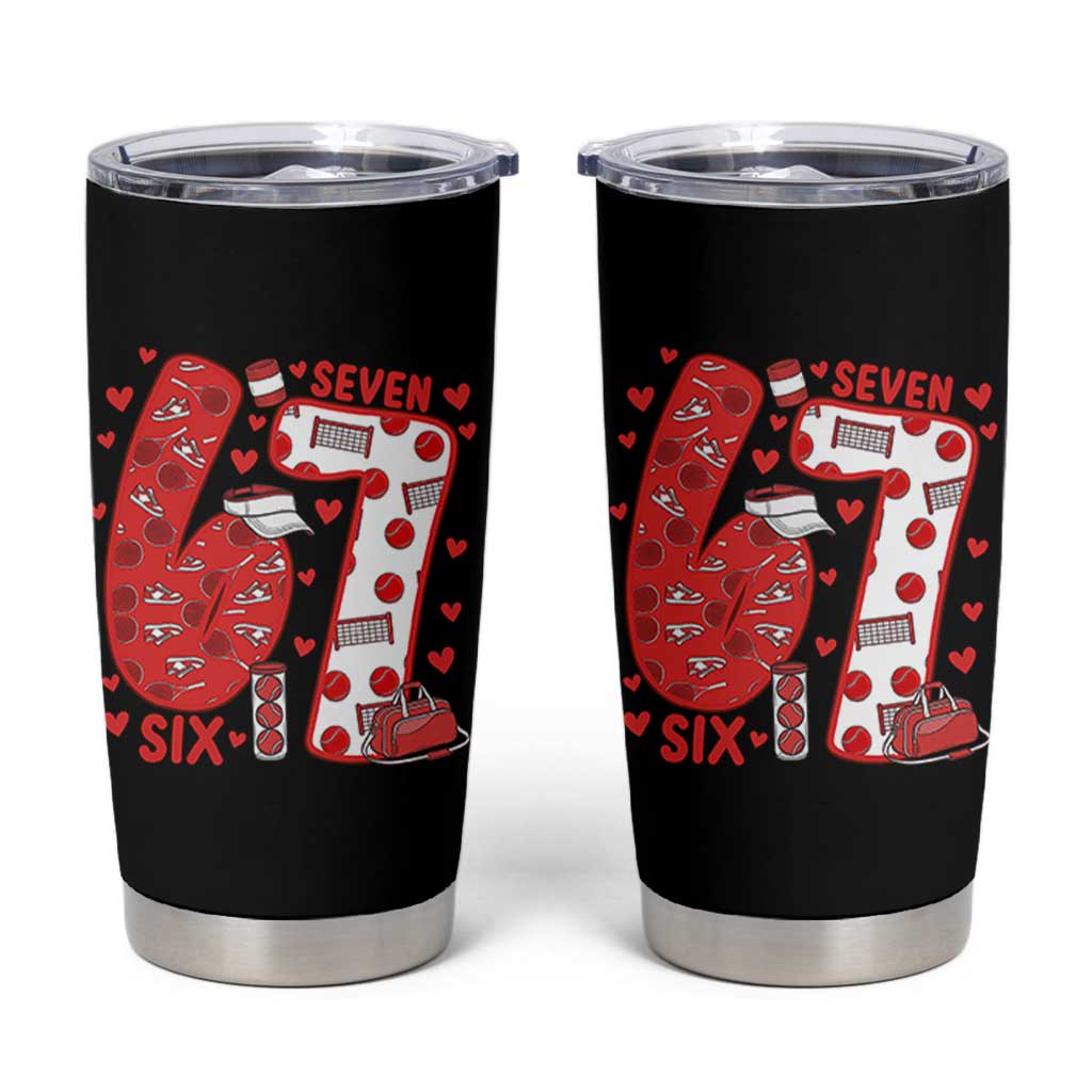Six Seven Tennis Meme Tumbler Cup Funny Gen Alpha Valentine - Wonder Print Shop