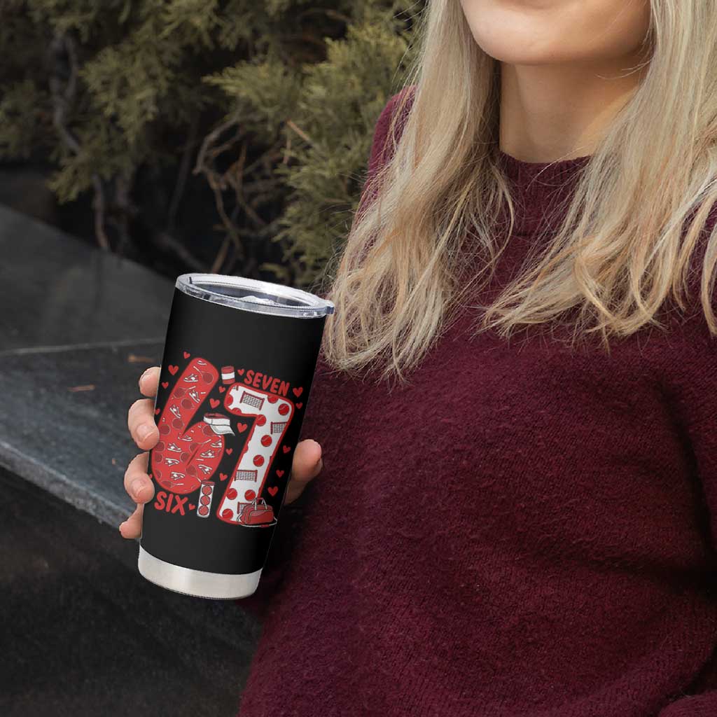 Six Seven Tennis Meme Tumbler Cup Funny Gen Alpha Valentine - Wonder Print Shop