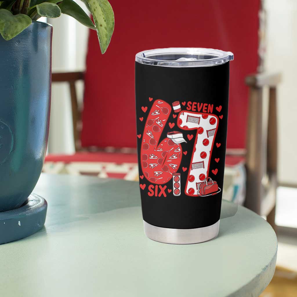Six Seven Tennis Meme Tumbler Cup Funny Gen Alpha Valentine - Wonder Print Shop