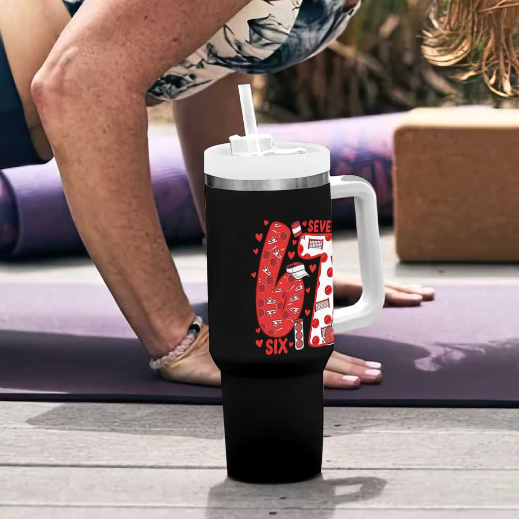 Six Seven Tennis Meme Tumbler With Handle Funny Gen Alpha Valentine - Wonder Print Shop