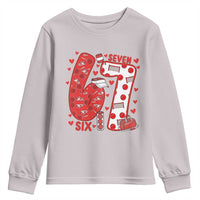 Six Seven Tennis Meme Youth Sweatshirt Funny Gen Alpha Valentine - Wonder Print Shop