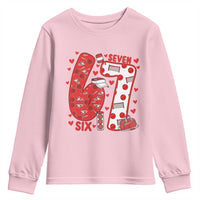 Six Seven Tennis Meme Youth Sweatshirt Funny Gen Alpha Valentine - Wonder Print Shop