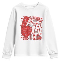 Six Seven Tennis Meme Youth Sweatshirt Funny Gen Alpha Valentine - Wonder Print Shop