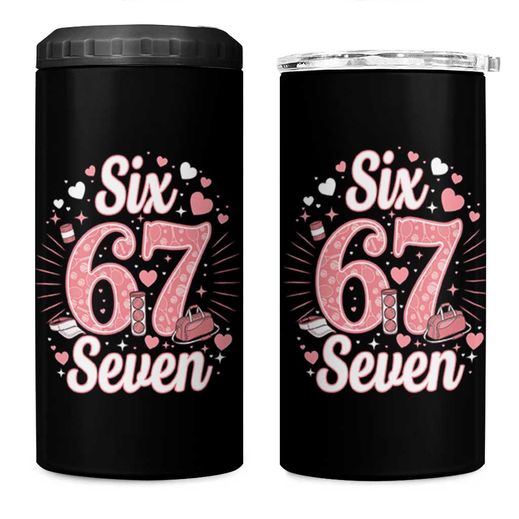 Funny Six Seven Tennis Meme 4 in 1 Can Cooler Tumbler Gen Z Valentine - Wonder Print Shop