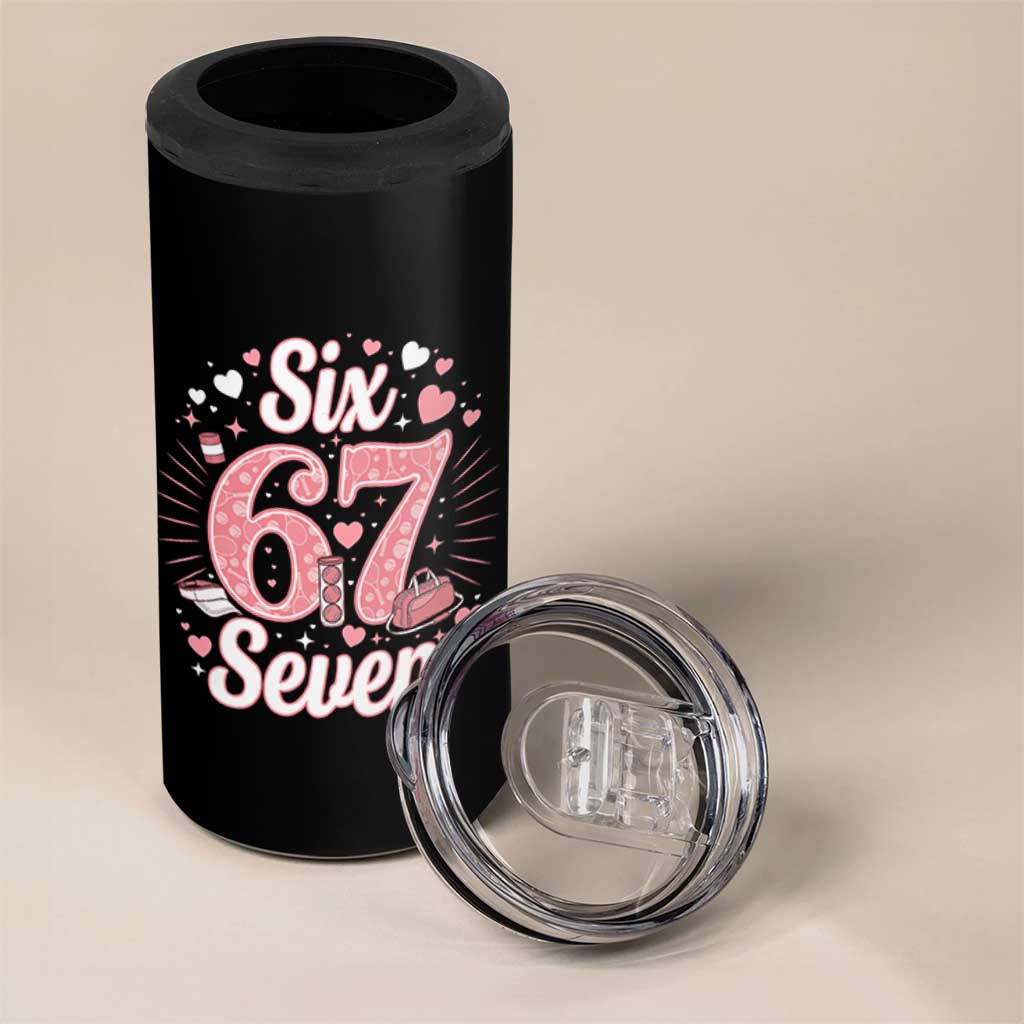 Funny Six Seven Tennis Meme 4 in 1 Can Cooler Tumbler Gen Z Valentine - Wonder Print Shop