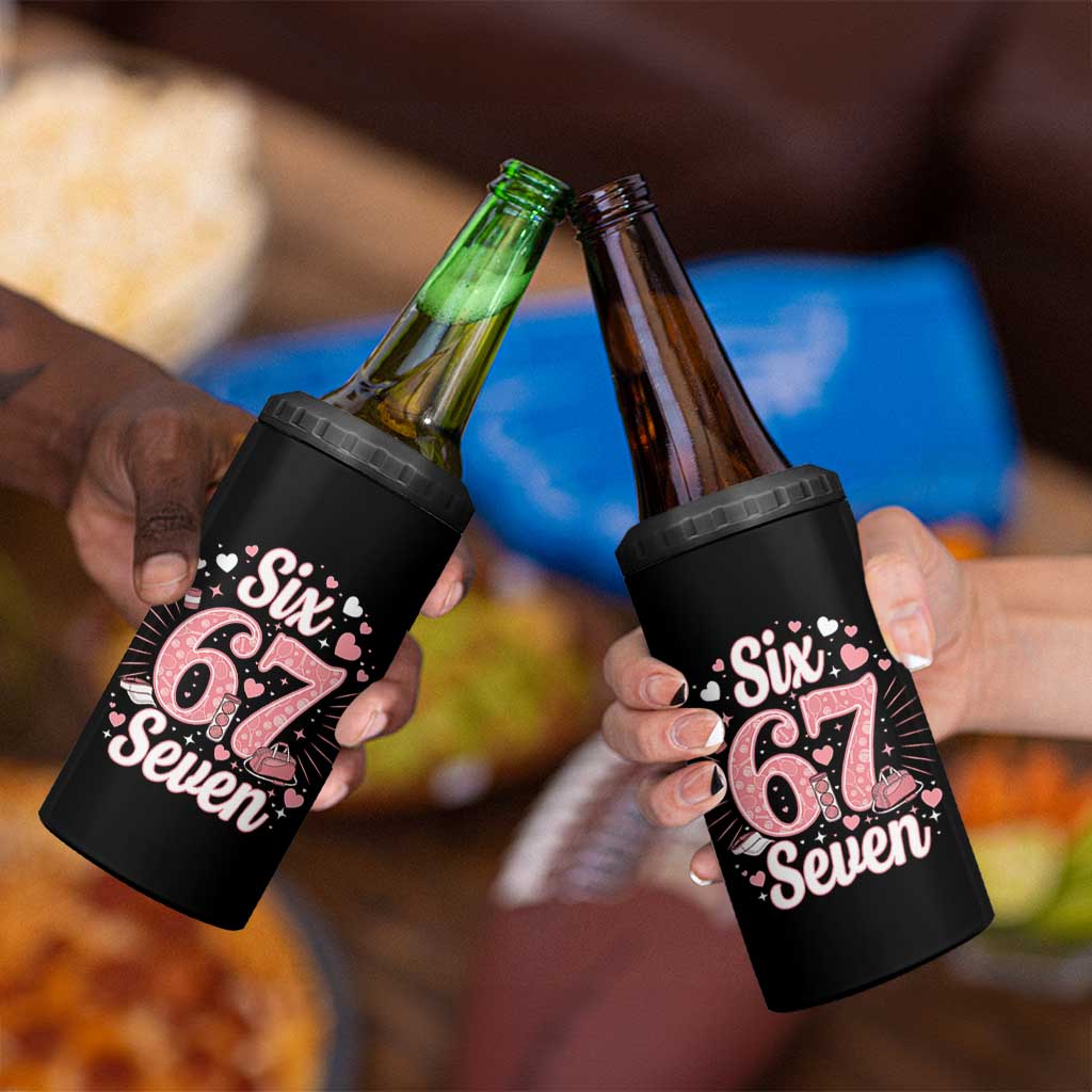 Funny Six Seven Tennis Meme 4 in 1 Can Cooler Tumbler Gen Z Valentine - Wonder Print Shop