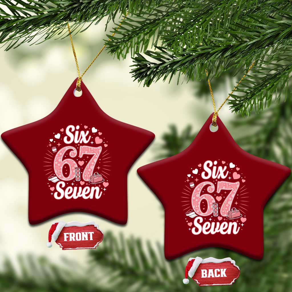 Funny Six Seven Tennis Meme Ceramic Ornament Gen Z Valentine - Wonder Print Shop