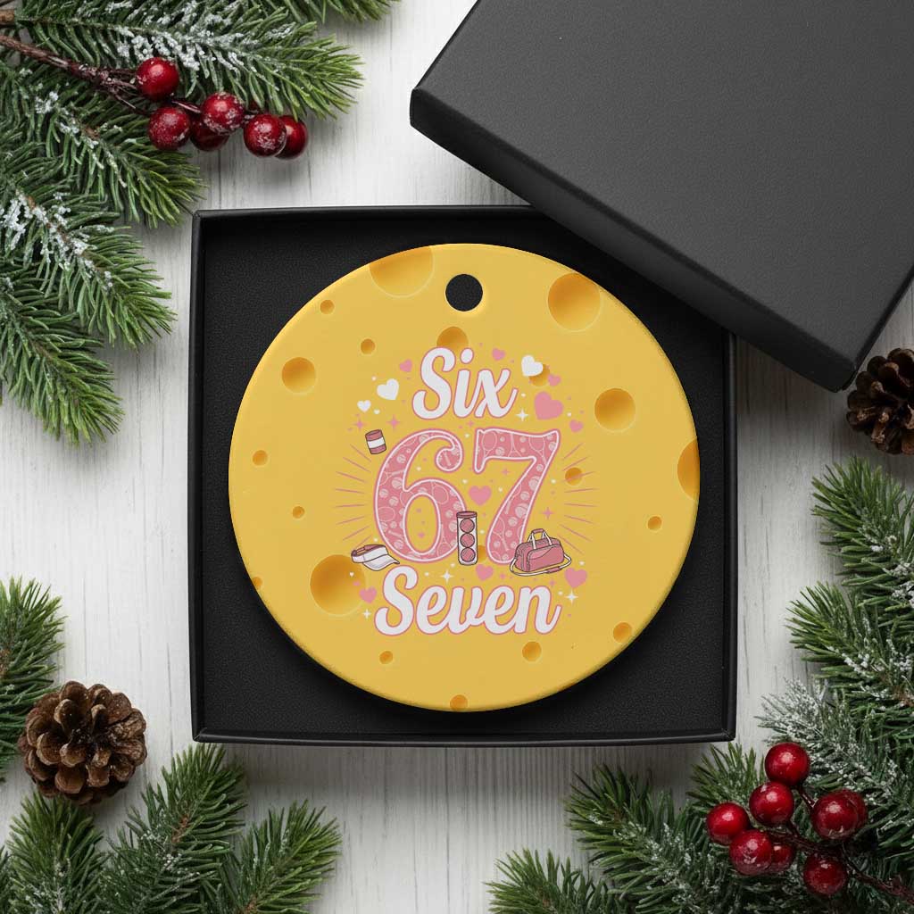 Funny Six Seven Tennis Meme Ceramic Ornament Gen Z Valentine - Wonder Print Shop