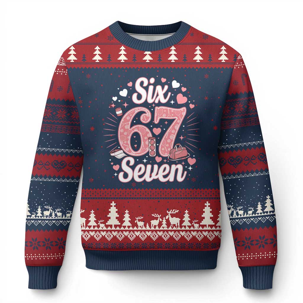 Funny Six Seven Tennis Meme Ugly Christmas Sweater Gen Z Valentine - Wonder Print Shop