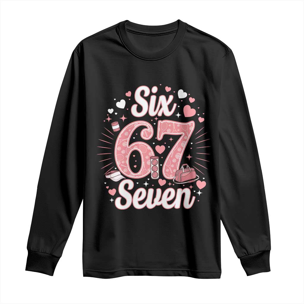 Funny Six Seven Tennis Meme Long Sleeve Shirt Gen Z Valentine - Wonder Print Shop