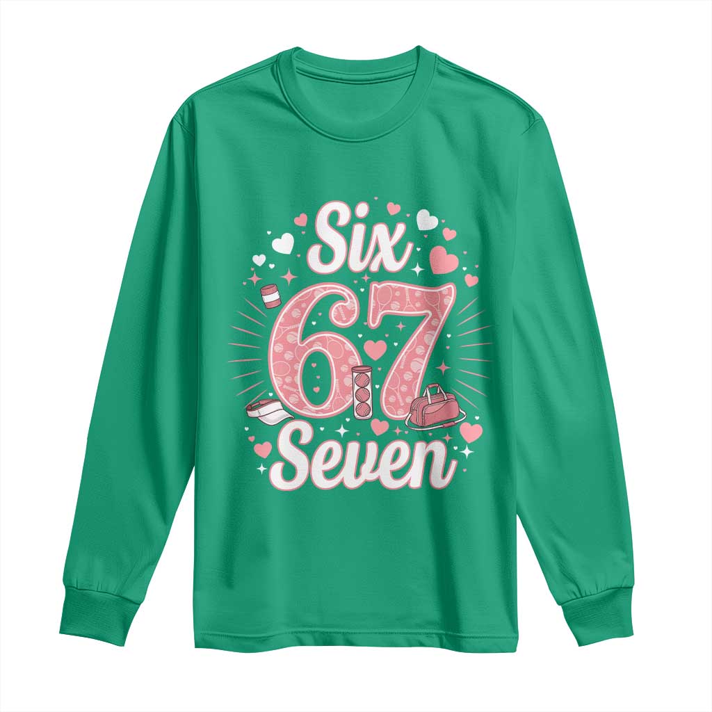 Funny Six Seven Tennis Meme Long Sleeve Shirt Gen Z Valentine - Wonder Print Shop