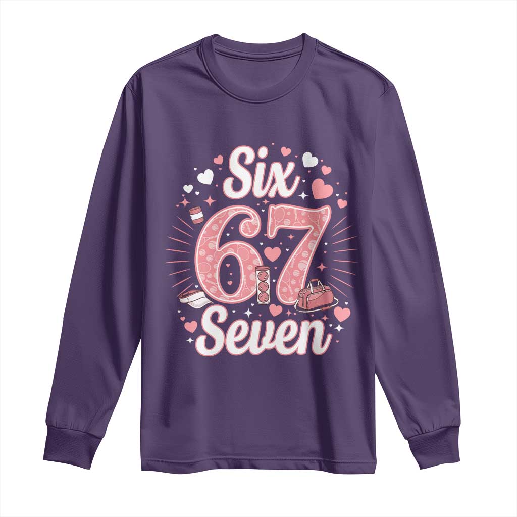 Funny Six Seven Tennis Meme Long Sleeve Shirt Gen Z Valentine - Wonder Print Shop