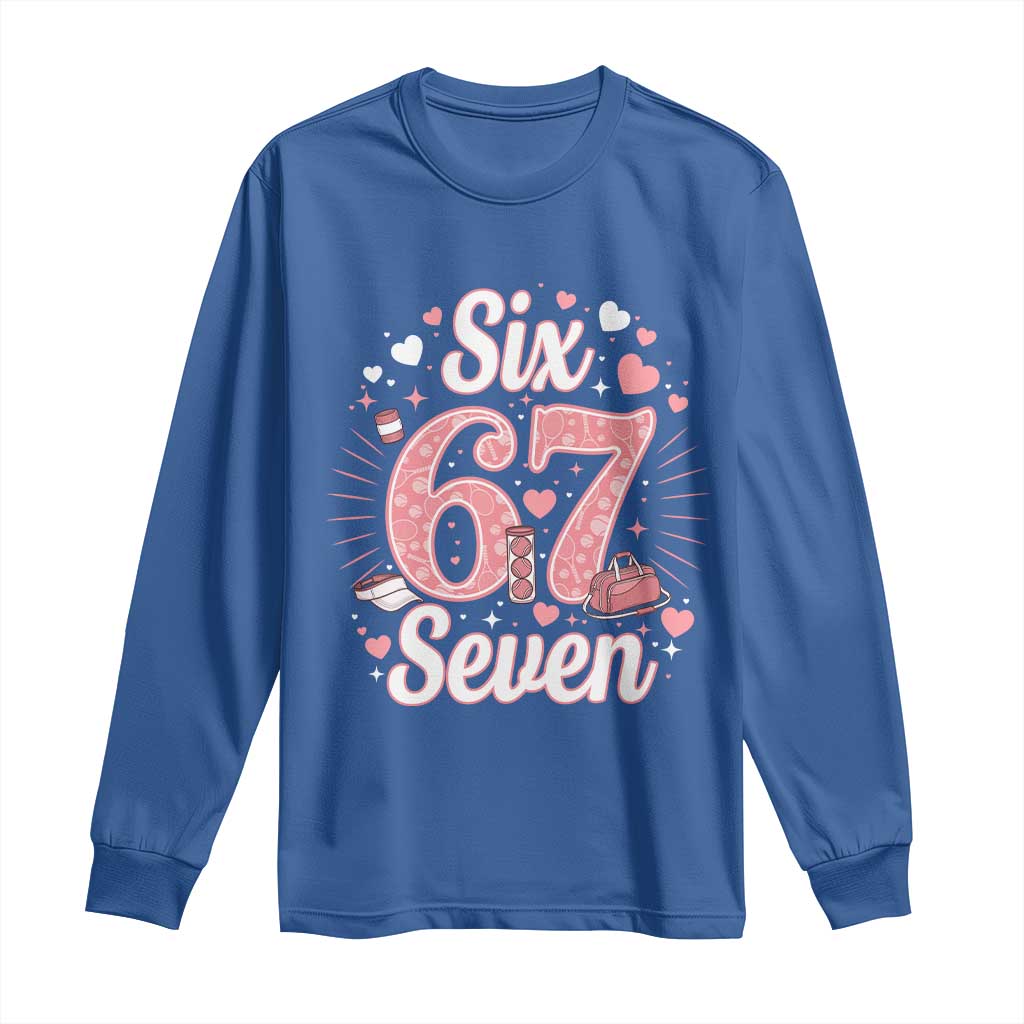 Funny Six Seven Tennis Meme Long Sleeve Shirt Gen Z Valentine - Wonder Print Shop