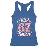 Funny Six Seven Tennis Meme Racerback Tank Top Gen Z Valentine - Wonder Print Shop