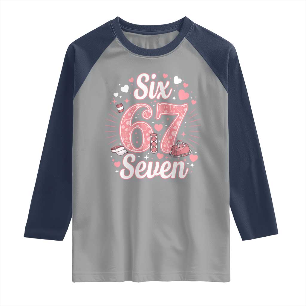 Funny Six Seven Tennis Meme Raglan Shirt Gen Z Valentine - Wonder Print Shop