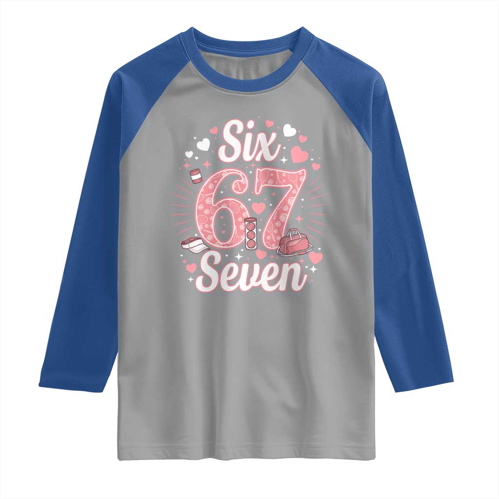 Funny Six Seven Tennis Meme Raglan Shirt Gen Z Valentine - Wonder Print Shop