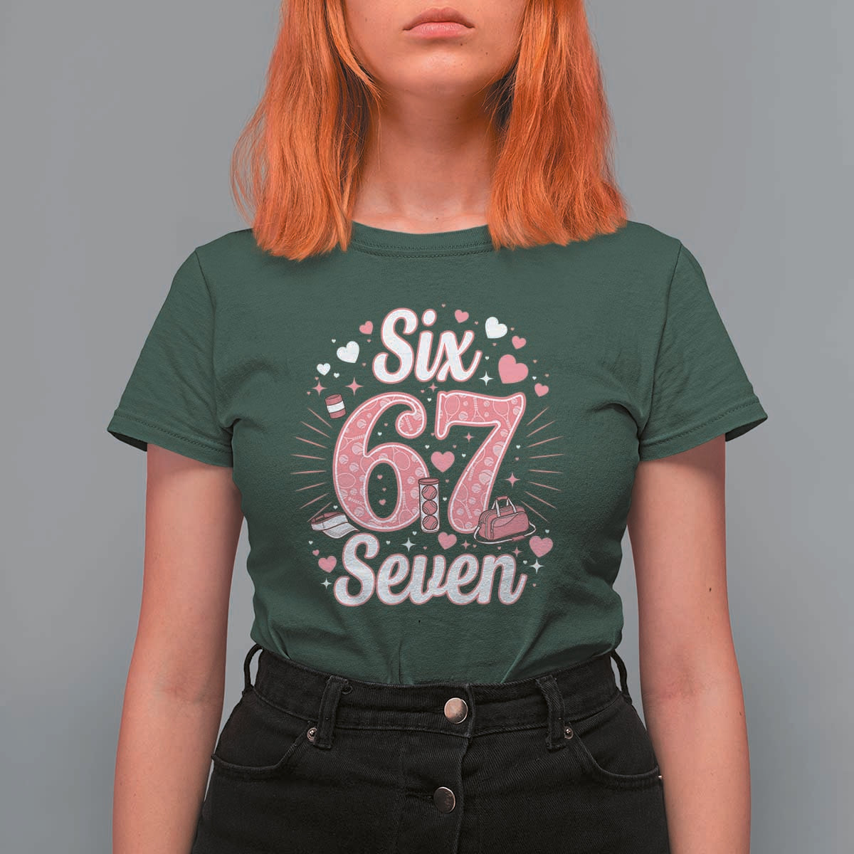 Funny Six Seven Tennis Meme T Shirt For Women Gen Z Valentine - Wonder Print Shop