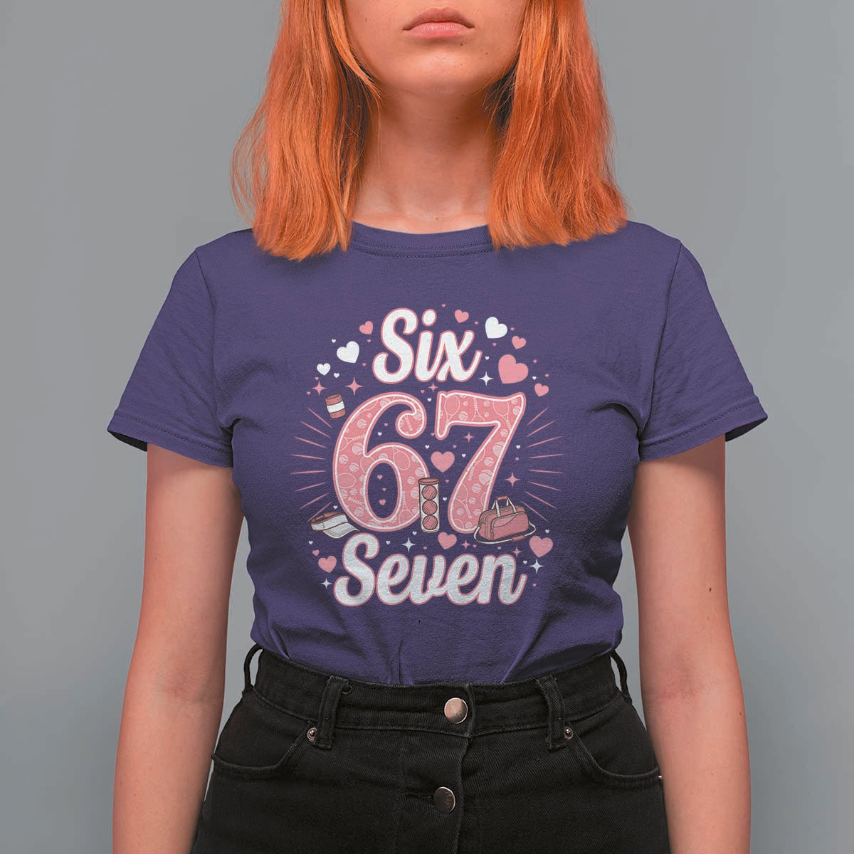 Funny Six Seven Tennis Meme T Shirt For Women Gen Z Valentine - Wonder Print Shop