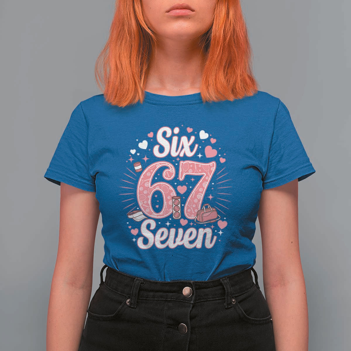 Funny Six Seven Tennis Meme T Shirt For Women Gen Z Valentine - Wonder Print Shop