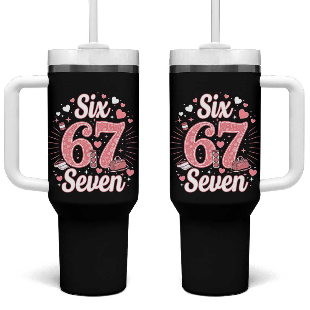 Funny Six Seven Tennis Meme Tumbler With Handle Gen Z Valentine - Wonder Print Shop