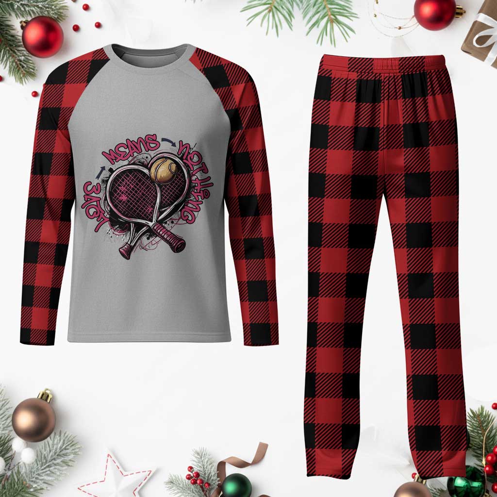 Love Means Nothing Plaid Pajama Set Tennis Lovers - Wonder Print Shop