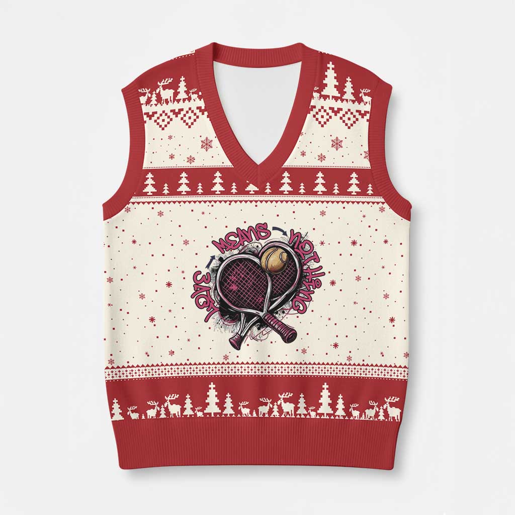 Love Means Nothing V-Neck Knit Sweater Vest Tennis Lovers - Wonder Print Shop