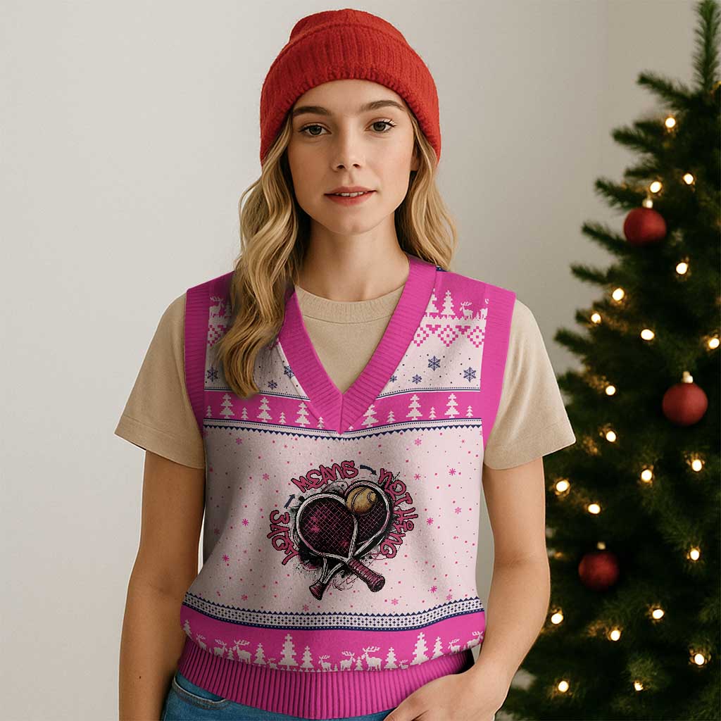 Love Means Nothing V-Neck Knit Sweater Vest Tennis Lovers - Wonder Print Shop