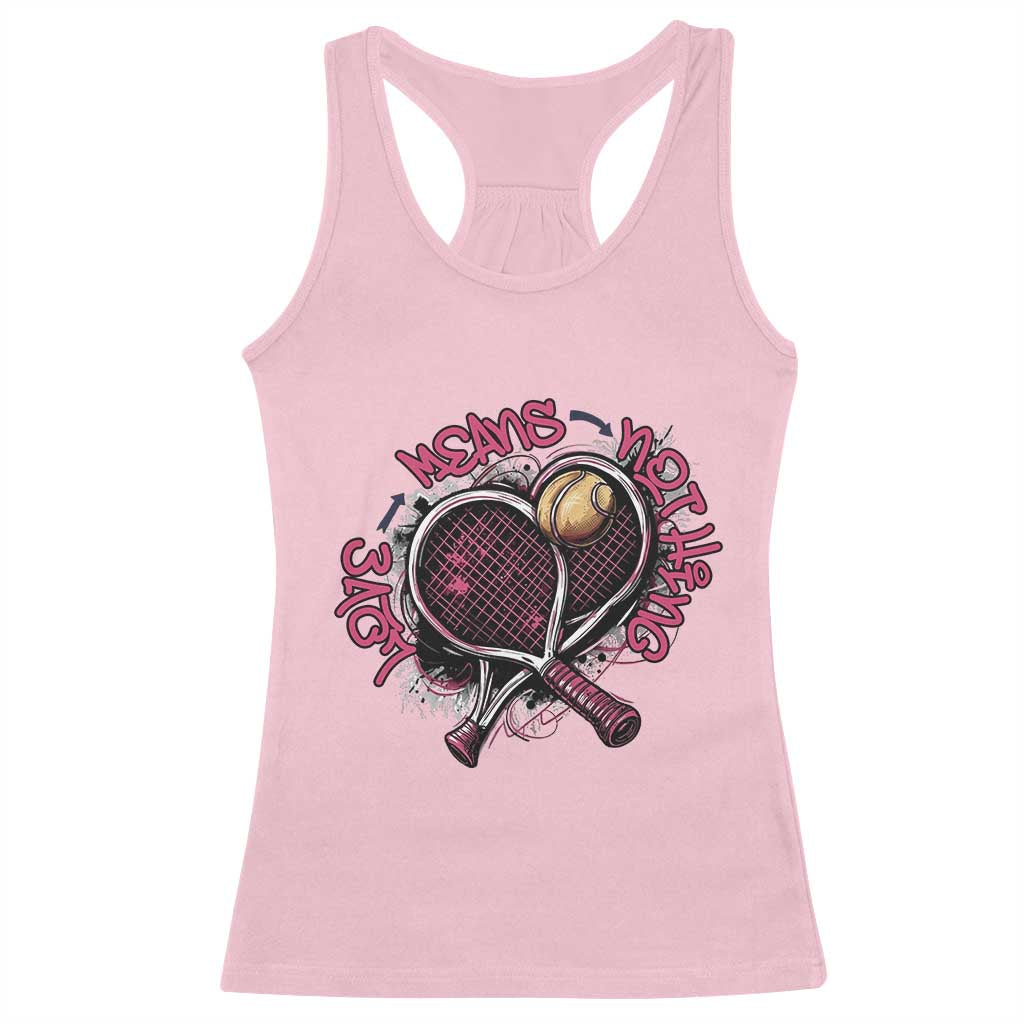 Love Means Nothing Racerback Tank Top Tennis Lovers - Wonder Print Shop
