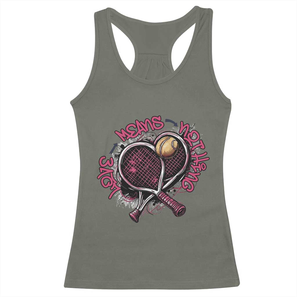 Love Means Nothing Racerback Tank Top Tennis Lovers - Wonder Print Shop